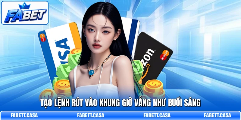 Tạo lệnh rút vào khung giờ vắng như buổi sáng